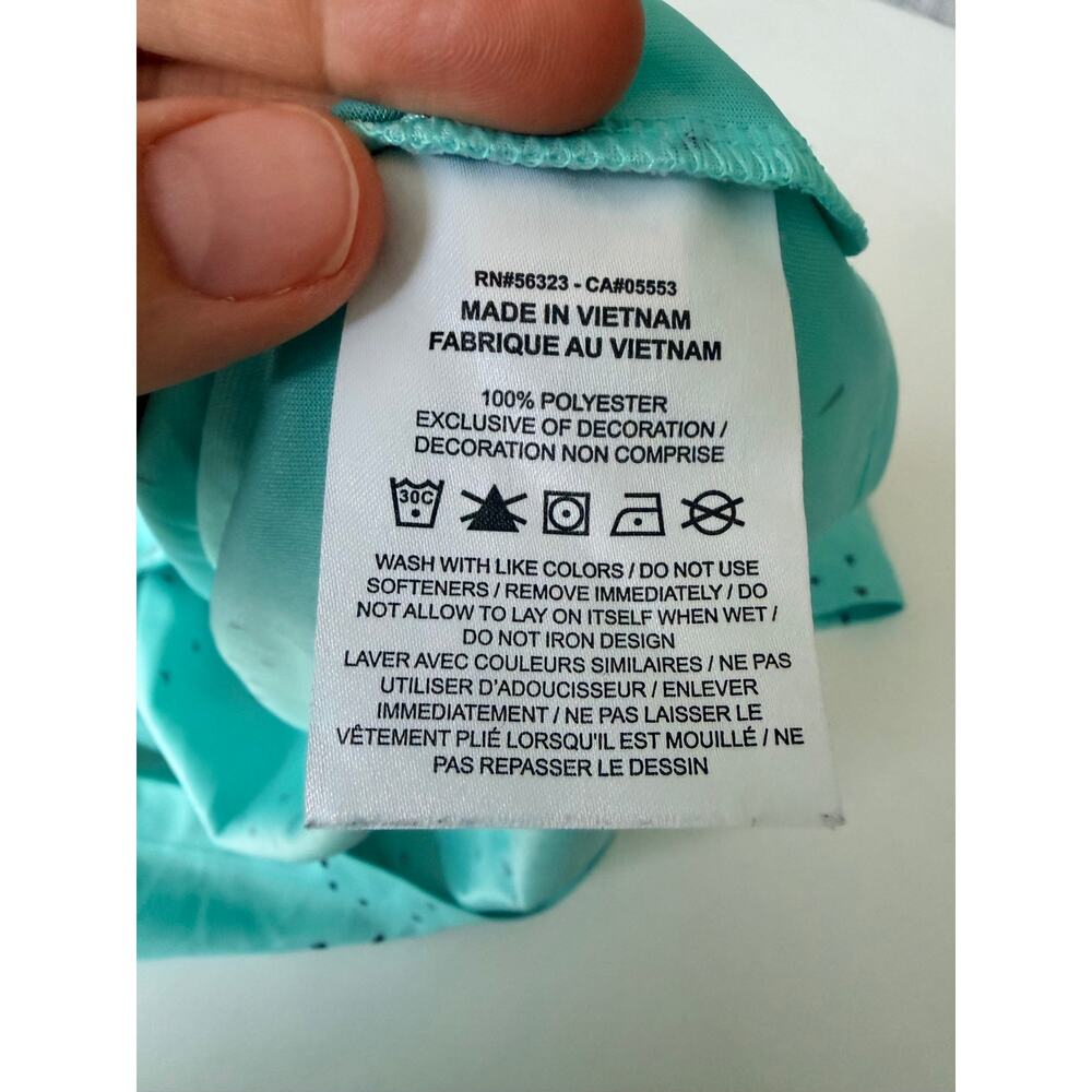 Nike Dri-FIT Standard Fit Polo Shirt Aqua Blue Geometric - Picture 5 of 7